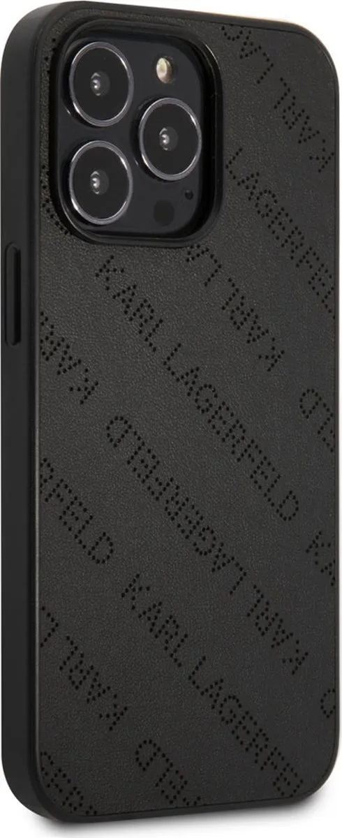 Karl Lagerfeld iPhone 13 Pro Max Hoesje - Effen Zwart Kunstleer