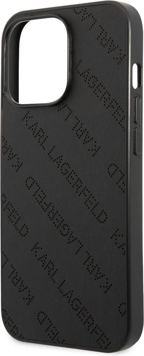 Karl Lagerfeld iPhone 13 Pro Max Hoesje - Effen Zwart Kunstleer - afbeelding 6 van 6