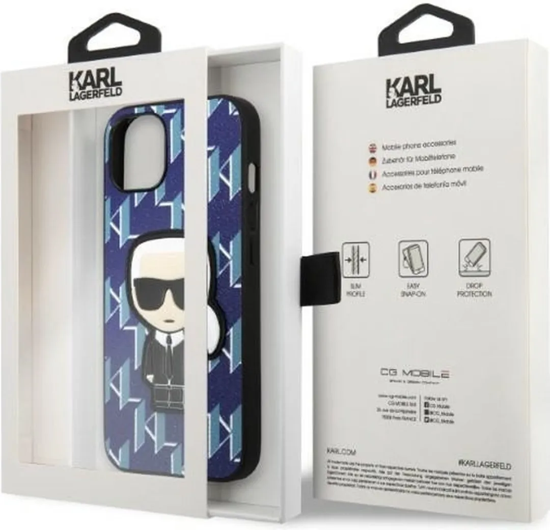 Karl Lagerfeld KLHCP13SPMNIKBL Hoesje iPhone 13 mini - Blauw