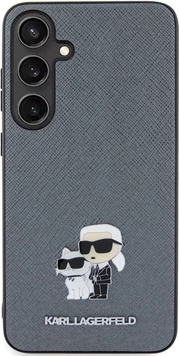Karl Lagerfeld Saffiano Karl&Choupette Hoesje - Samsung Galaxy S24 Grijs