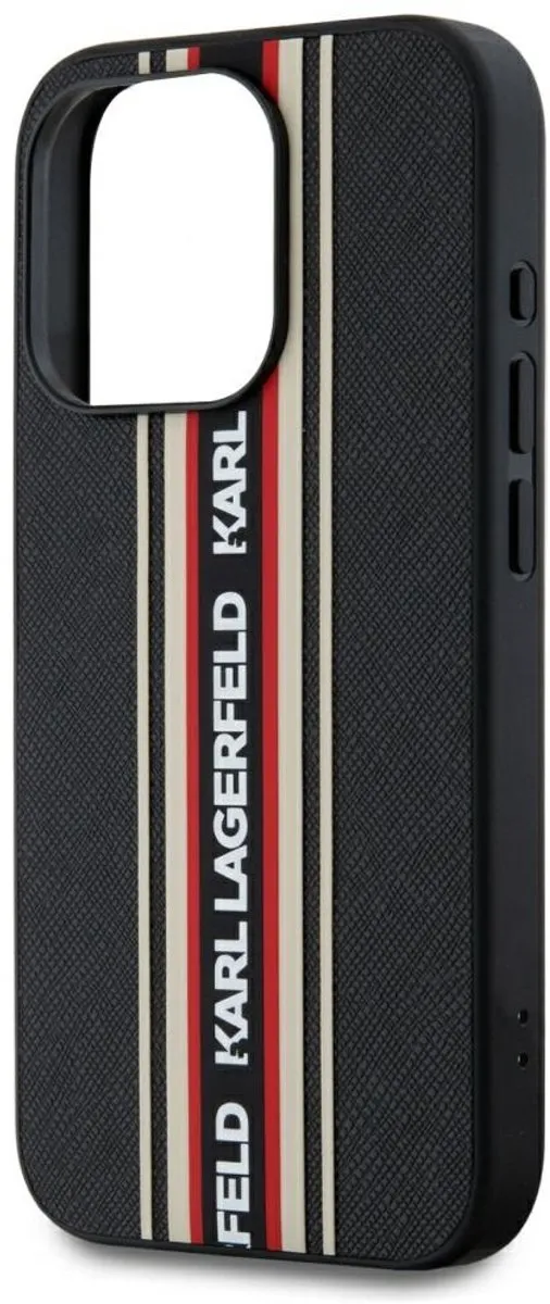Karl Lagerfeld Hoesje Saffiano Athleisure Stripes - iPhone 15 Pro - Transparent