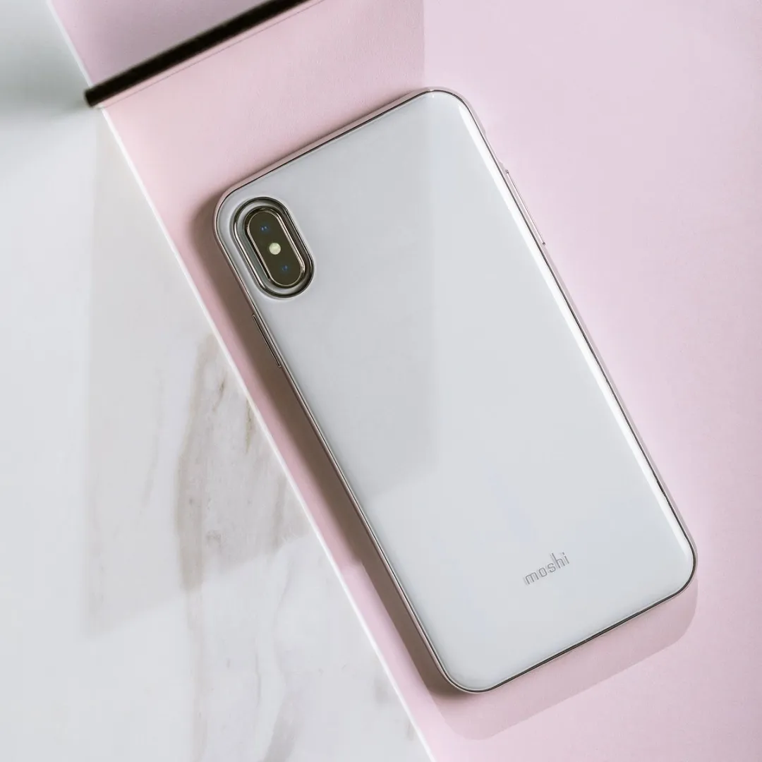 Moshi iGlaze iPhone Xs Max Hoesje - Zilver/Wit - afbeelding 5 van 5