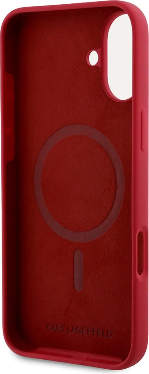 Karl Lagerfeld Backcase Hoesje iPhone 16 - Rood - MagSafe