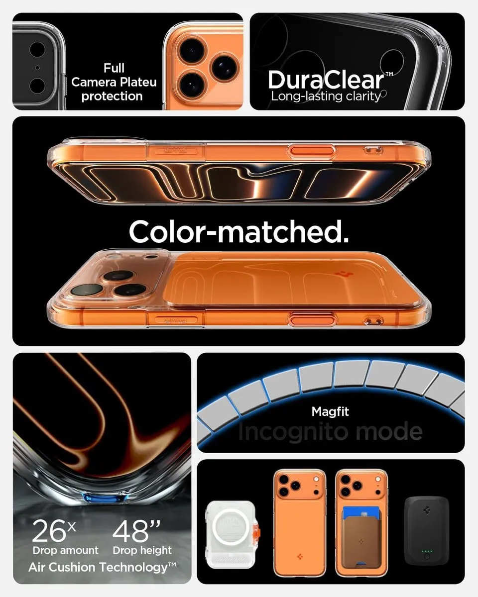 Spigen Ultra Hybrid T Hoesje - iPhone 17 Pro Max - Glossy Orange