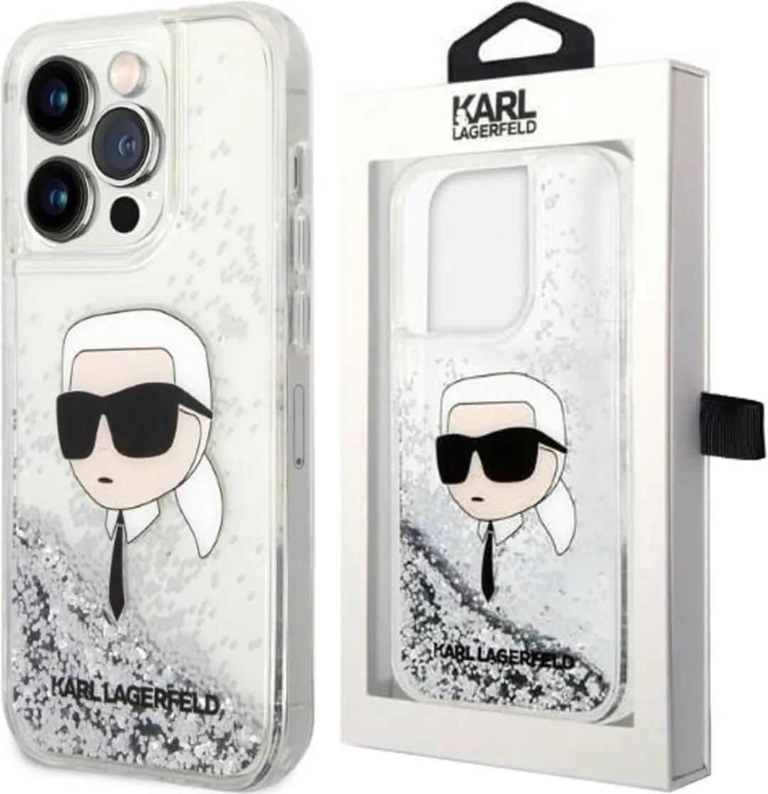 Karl Lagerfeld KLHCP14LLNKHCH iPhone 14 Pro Hardcase - Zilver