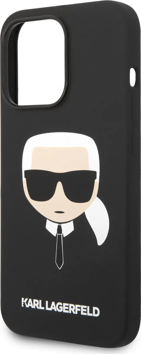 Karl Lagerfeld Karl's Head Hoesje iPhone 14 Pro - Zwart