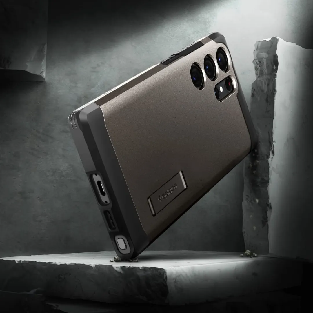 Spigen Tough Armor Hoesje - Samsung Galaxy S23 Ultra - Grijs