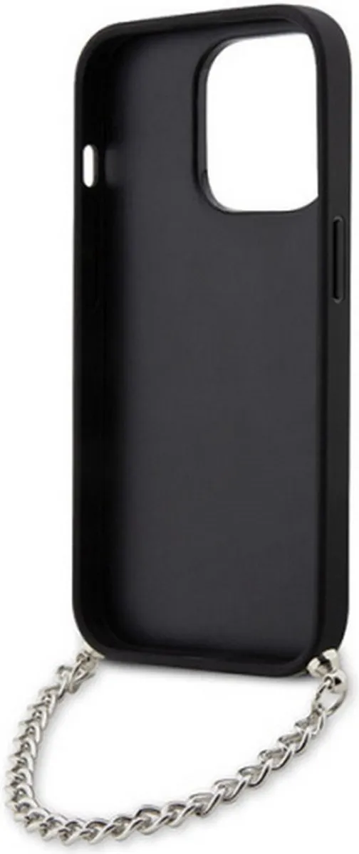 Karl Lagerfeld Saffiano Monogram Hoes iPhone 14 Pro - Grijs