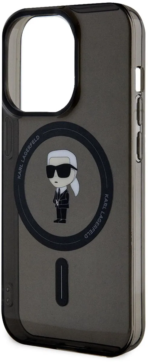 Karl Lagerfeld iPhone 15 Pro Hoesje KLHMP15LHFCKNOK - MagSafe - Zwart