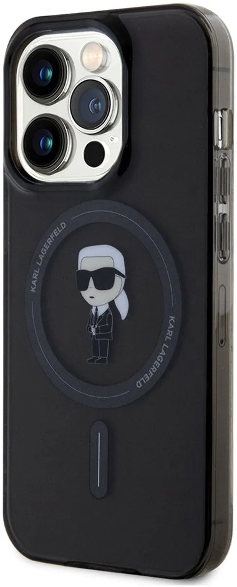 Karl Lagerfeld iPhone 15 Pro Hoesje KLHMP15LHFCKNOK - MagSafe - Zwart