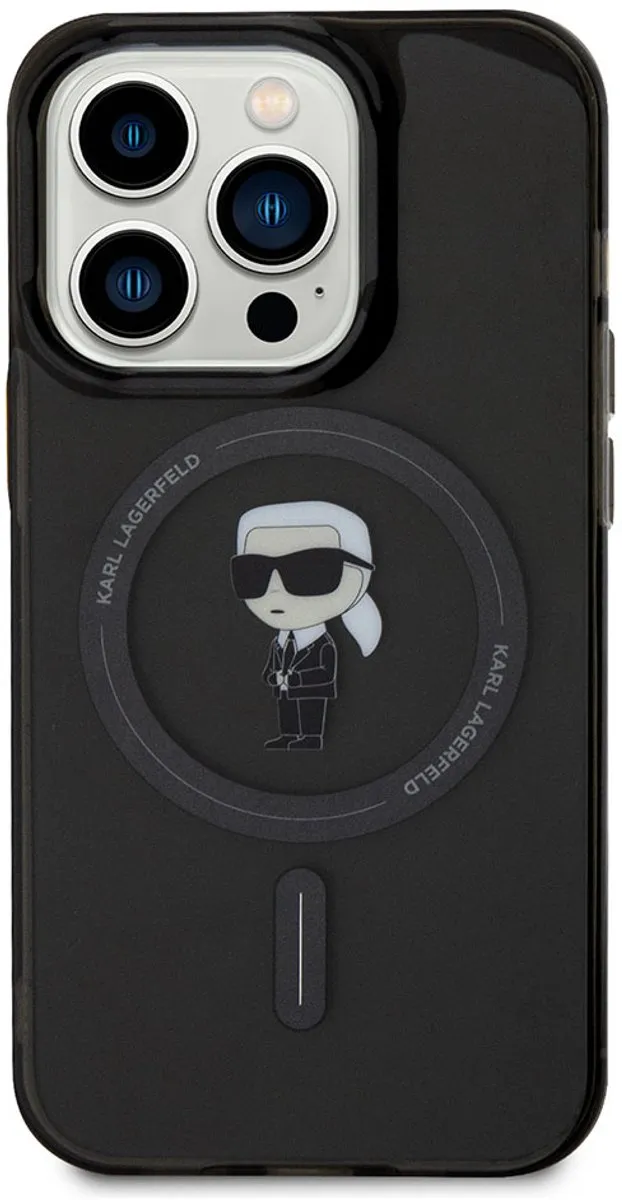 Karl Lagerfeld iPhone 15 Pro Hoesje KLHMP15LHFCKNOK - MagSafe - Zwart