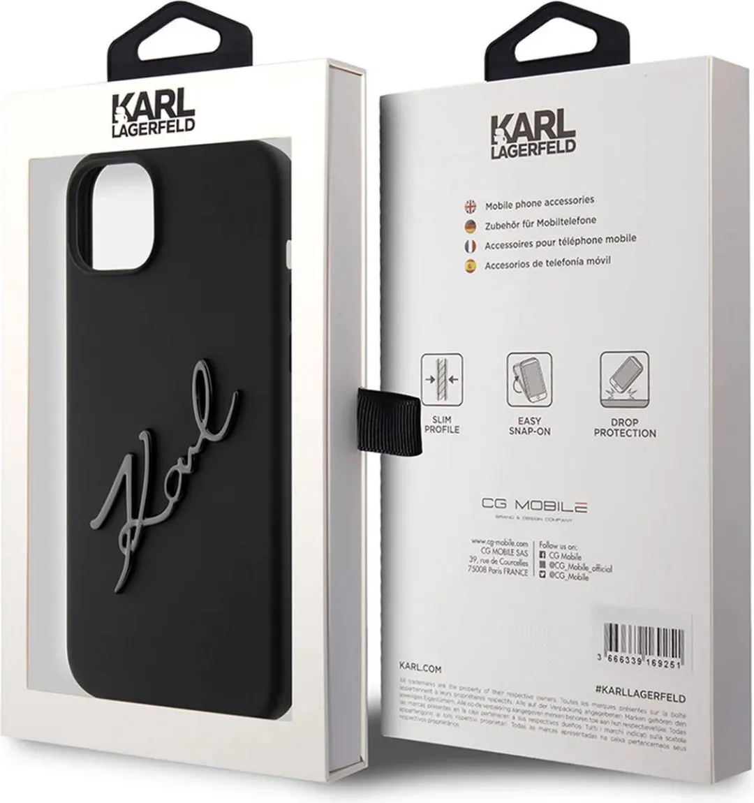 Karl Lagerfeld iPhone 15/14 Plus Backcover - Zwart - KlicIP15P14P-KLSC-BK