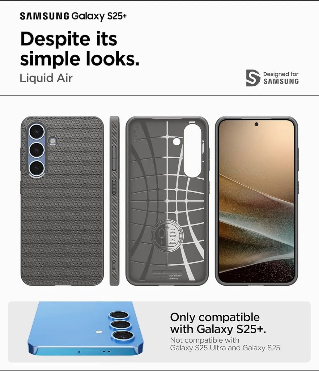 Spigen Liquid Air Back Cover - Samsung Galaxy S25 Plus Grijs