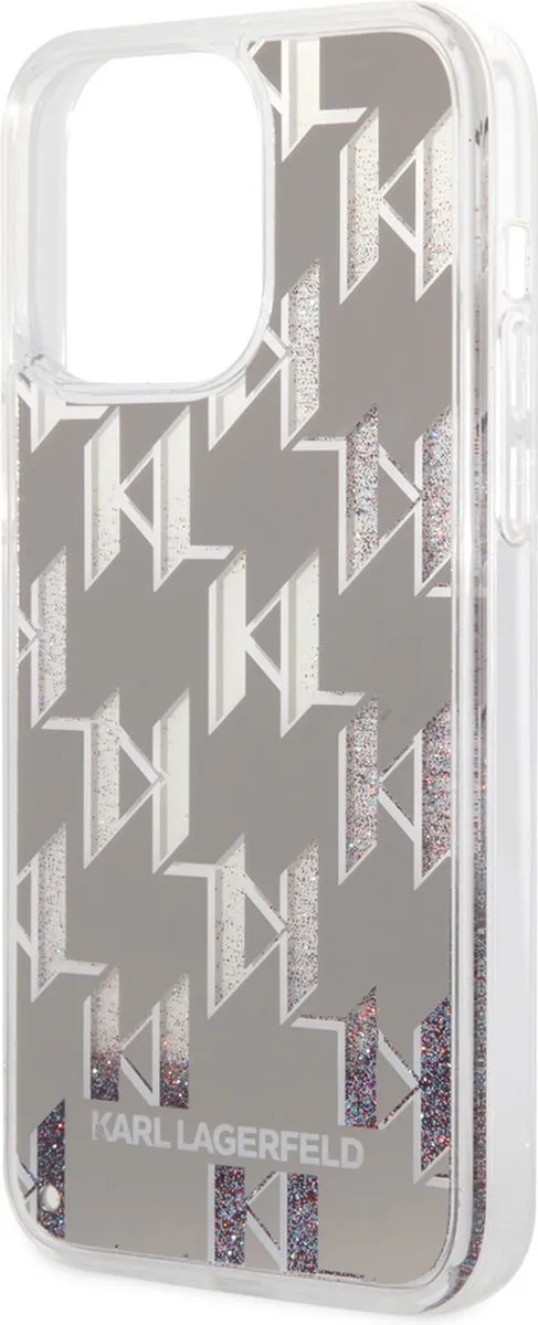 Karl Lagerfeld TPU Smartphonehoesje iPhone 14 Pro Max - Zilver - 2 Pasjes