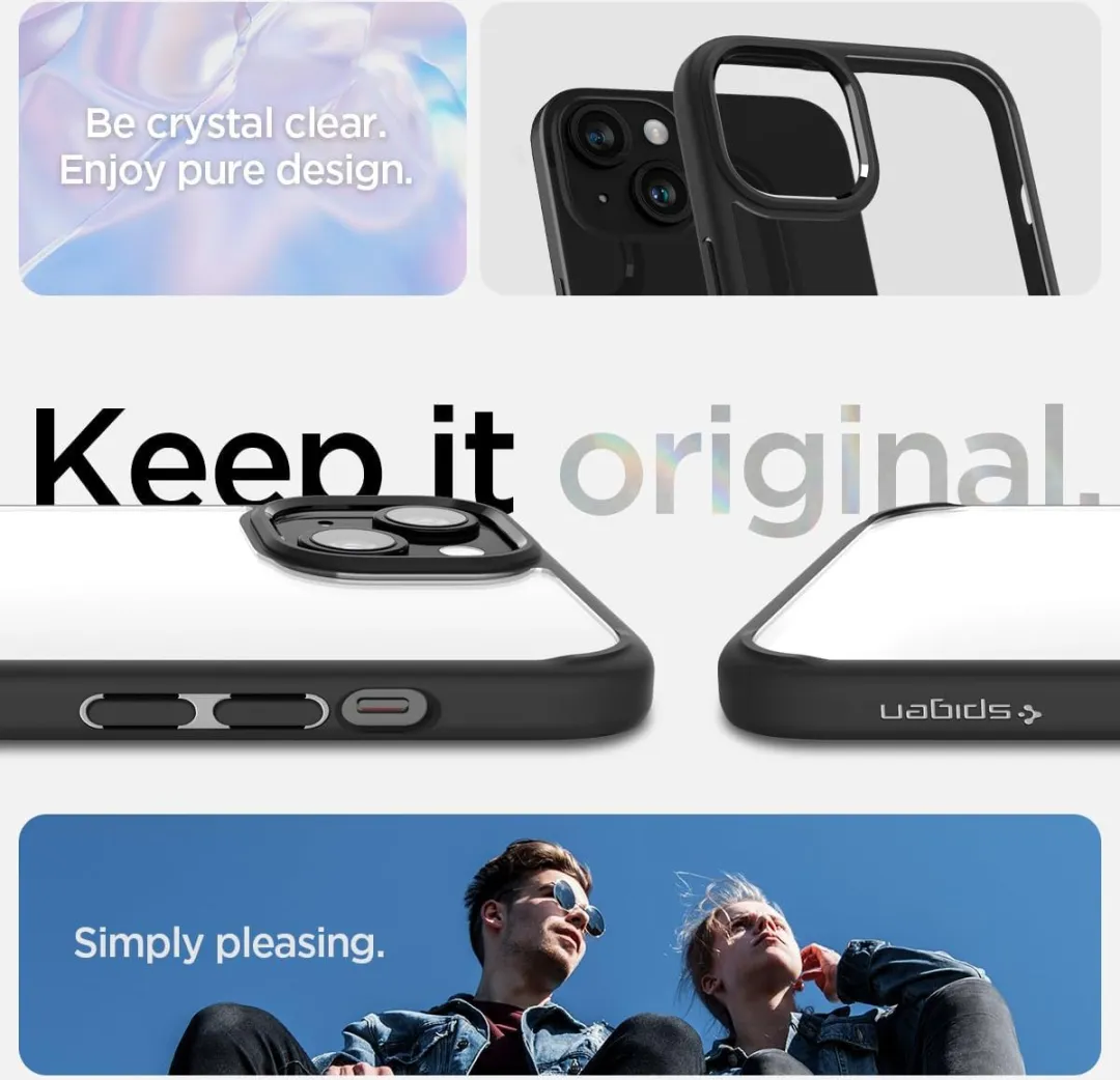Spigen Apple iPhone 15 Ultra Hybrid Back Cover - Zwart