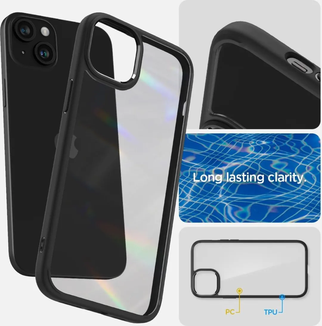 Spigen Apple iPhone 15 Ultra Hybrid Back Cover - Zwart