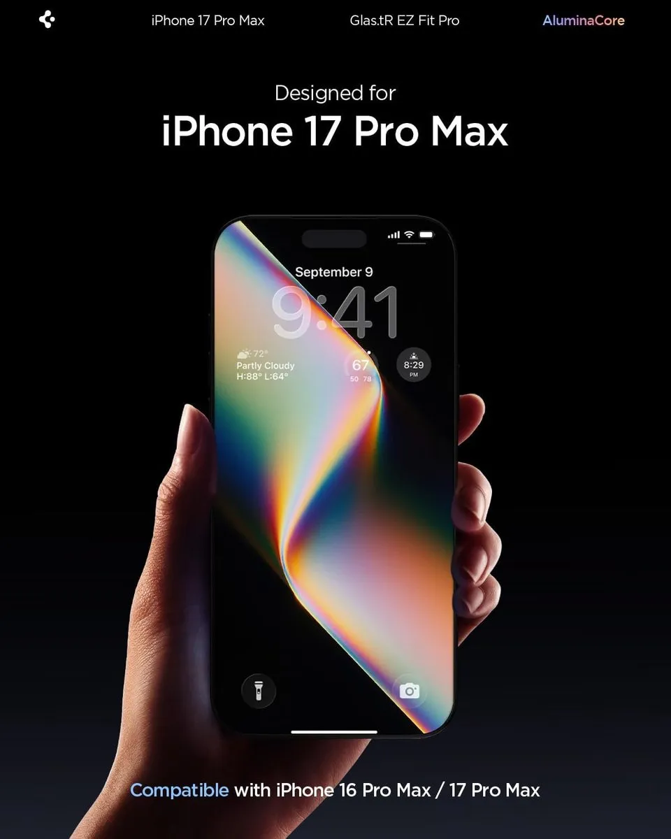 Spigen Glas.tR EZ Fit P iPhone 17 Pro Max Screenprotector - 2 Stuks