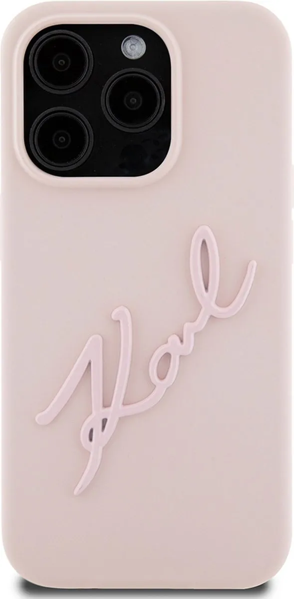 Karl Lagerfeld Backcase Hoesje iPhone 15 Pro - Roze Kunstleer - afbeelding 6 van 6