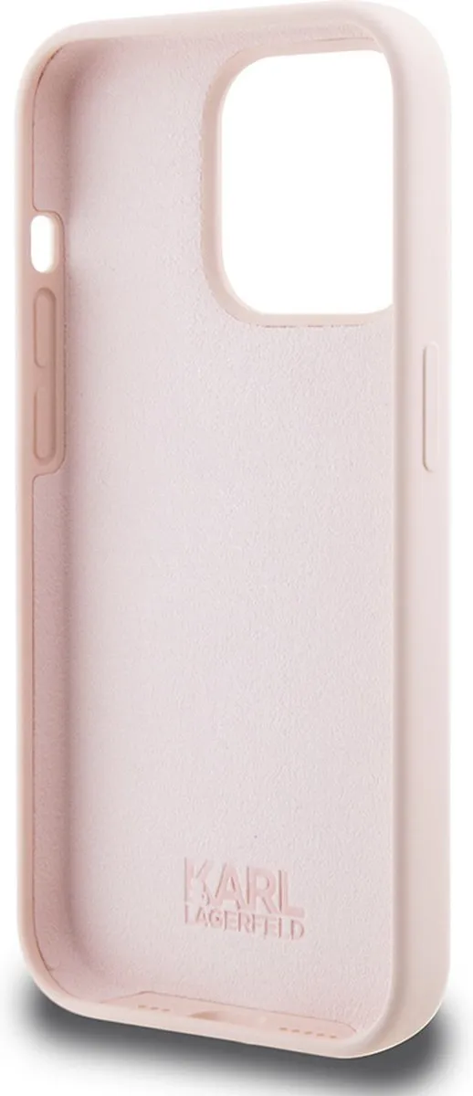 Karl Lagerfeld Backcase Hoesje iPhone 15 Pro - Roze Kunstleer
