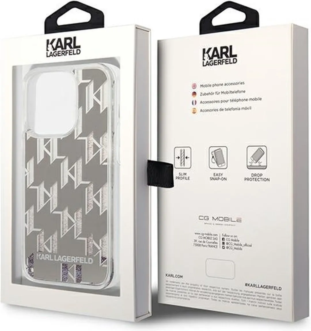 Karl Lagerfeld KLHCP14LLMNMS iPhone 14 Pro Hoesje - Zilver