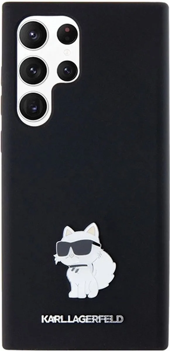 Karl Lagerfeld Choupette Siliconen Hoesje - Samsung Galaxy S24 Ultra - Zwart