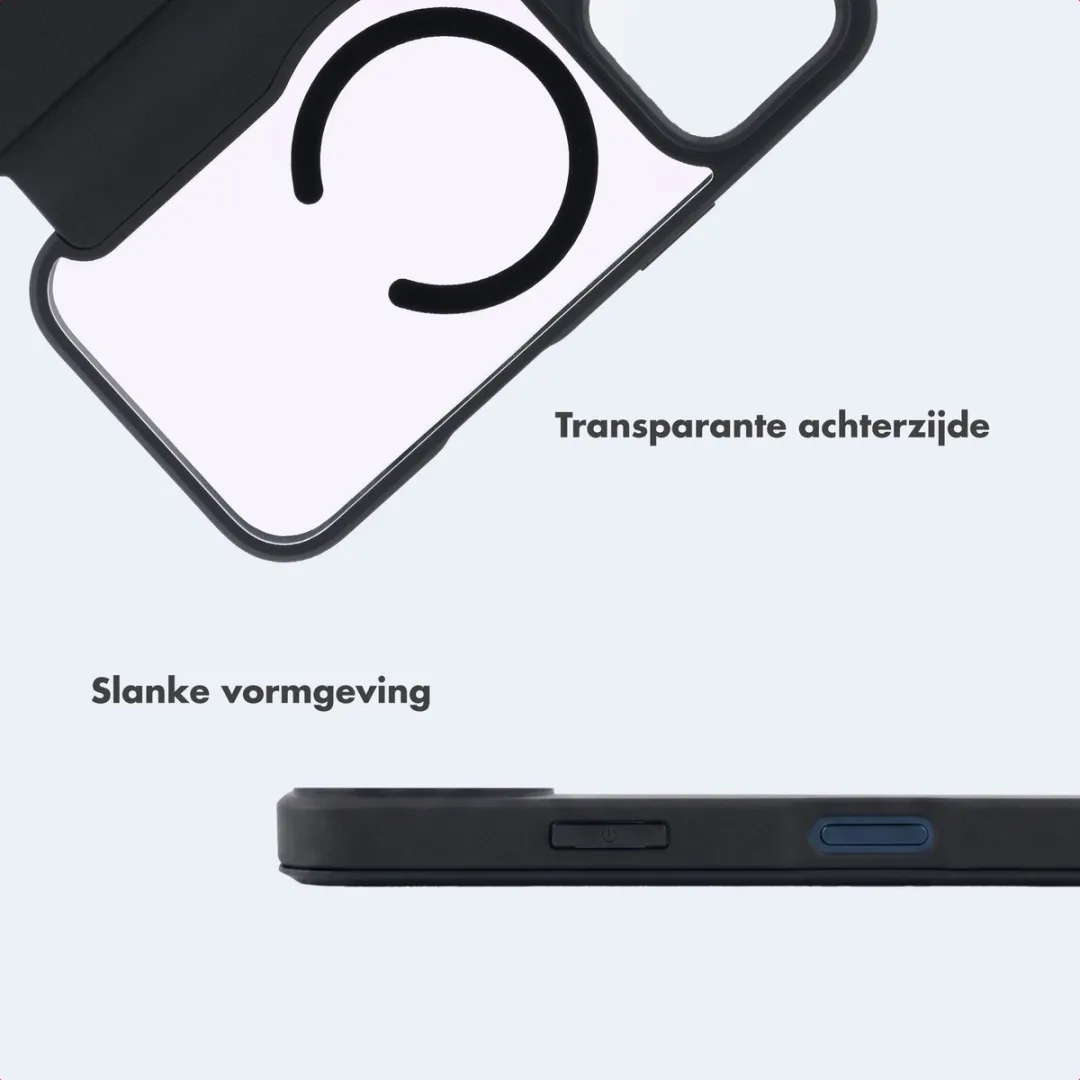 Imoshion Hoesje iPhone 17 Pro Max - Transparant - 2 Pasjes - Zwart