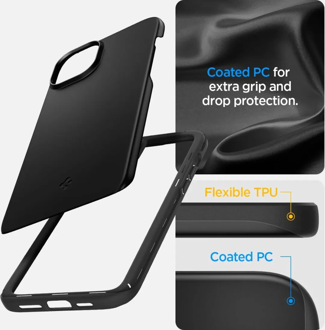 Spigen Apple iPhone 15 Thin Fit Hoesje - Zwart