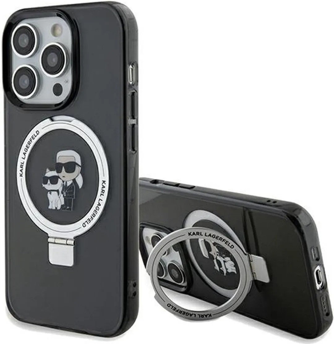 Karl Lagerfeld Karl & Choupette Ring Stand Hard Case Back Cover iPhone 14 Pro