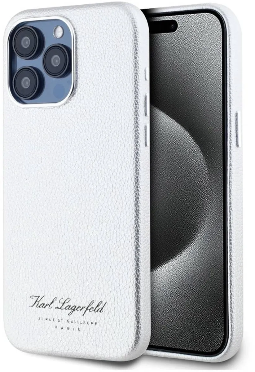 Karl Lagerfeld KLHCP15XPGWCMKHG Hoesje - iPhone 15 Pro Max - Zilver