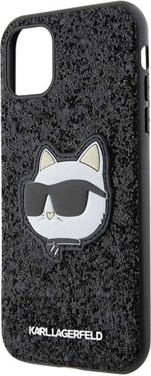 Karl Lagerfeld KLHCN61G2CPK Hoesje - iPhone 11/Xr - Glitter Choupette - Zwart