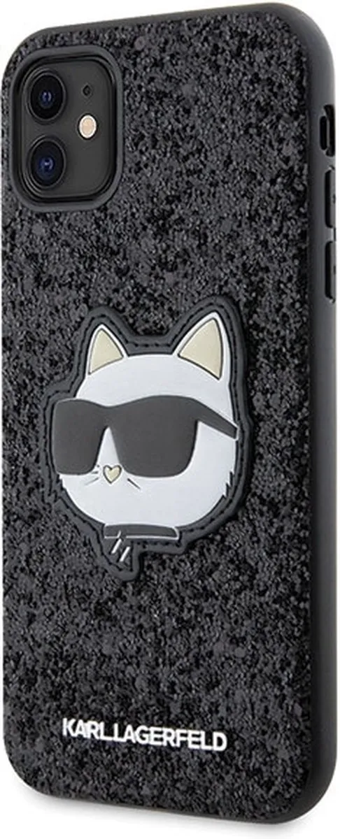 Karl Lagerfeld KLHCN61G2CPK Hoesje - iPhone 11/Xr - Glitter Choupette - Zwart