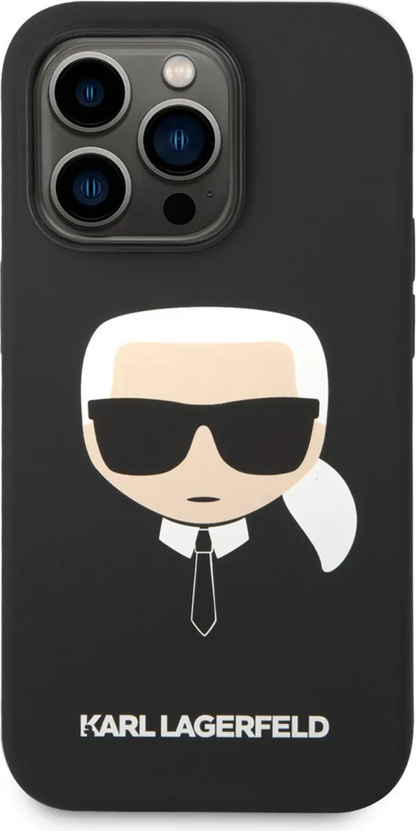 Karl Lagerfeld iPhone 14 Pro Max Hardcase Karl's Head - Zwart