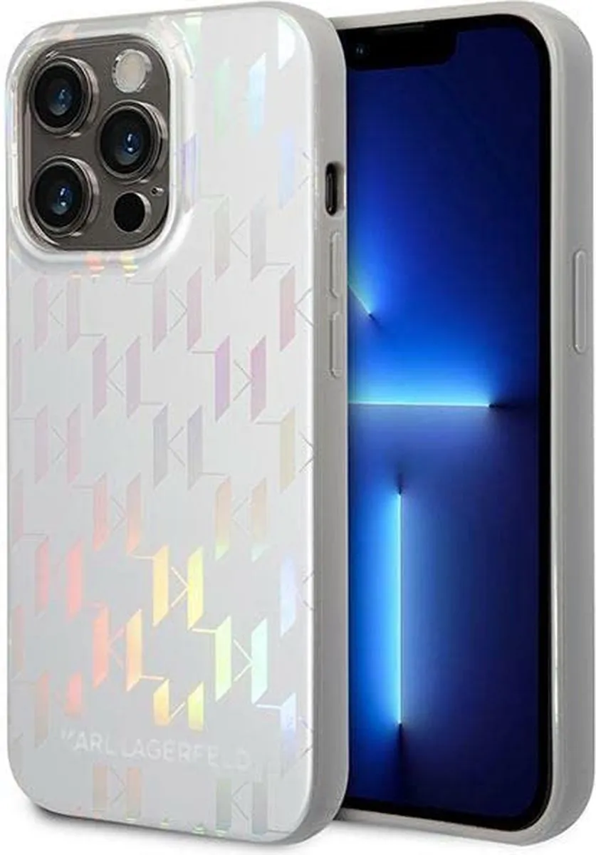 Karl Lagerfeld iPhone 14 Pro Backcase - Effen Zilver - TPU - MagSafe