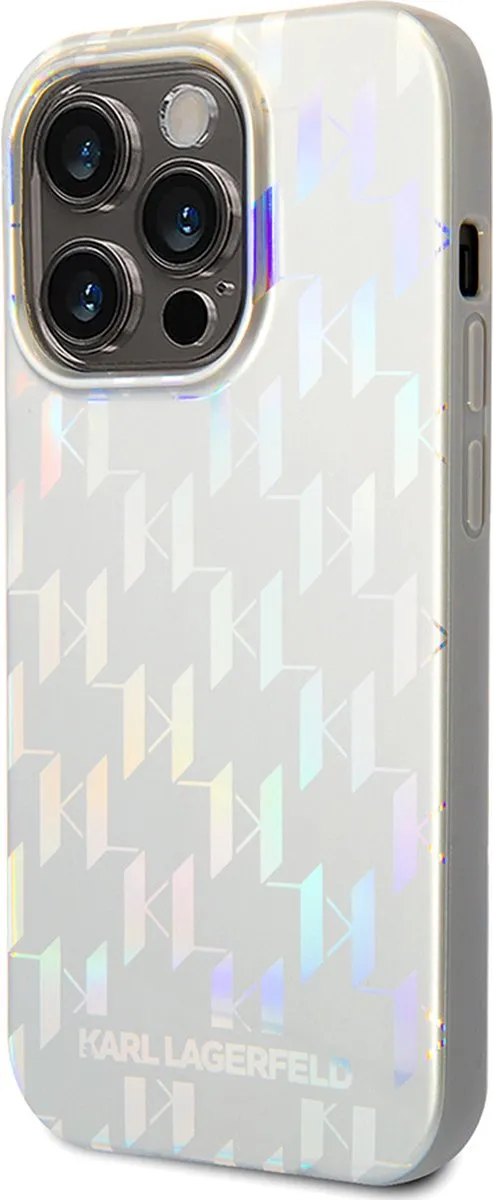 Karl Lagerfeld iPhone 14 Pro Backcase - Effen Zilver - TPU - MagSafe