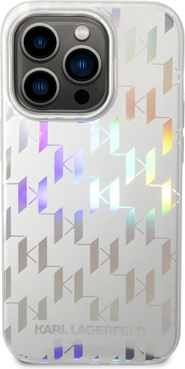 Karl Lagerfeld iPhone 14 Pro Backcase - Effen Zilver - TPU - MagSafe