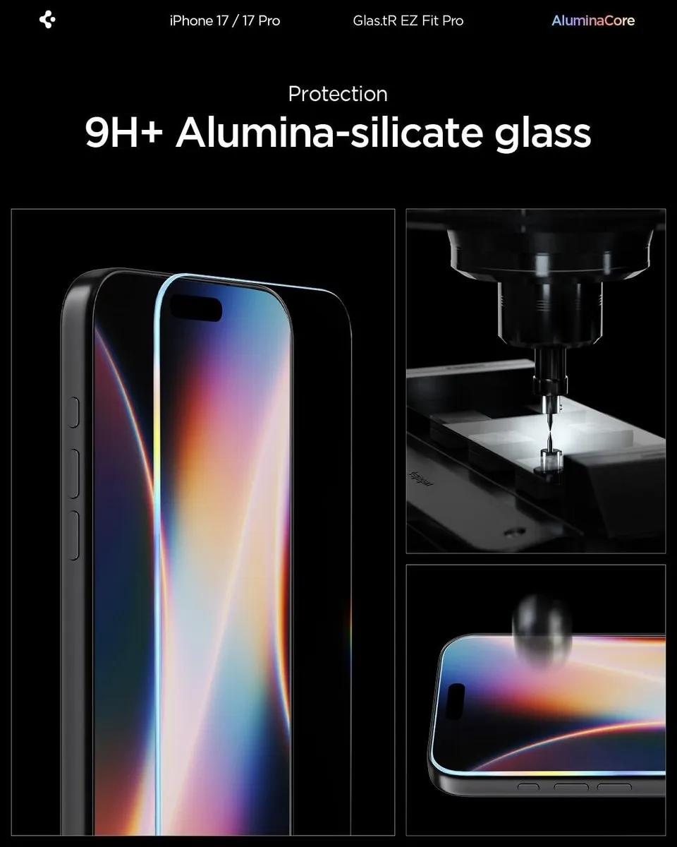 Spigen Glas.tR EZ Fit iPhone 17 Pro Screenprotector - 2 Stuks