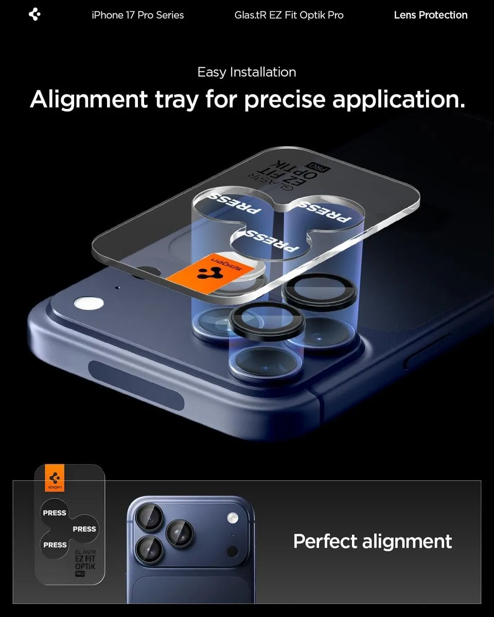 Spigen AGL00000 Camerabescherming iPhone 17 Pro/Max - 2 Stuks - Diepblauw