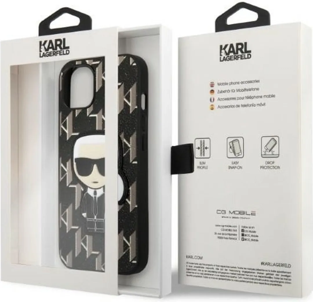 Karl Lagerfeld KLHCP13SPMNIKBK Hoesje iPhone 13 mini - Zwart