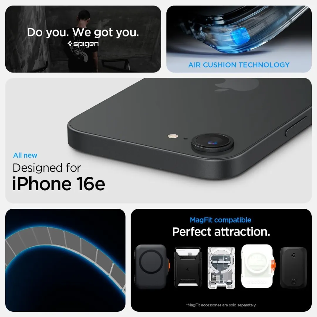 Spigen iPhone 16e Ultra Hybrid Back Cover - Zwart