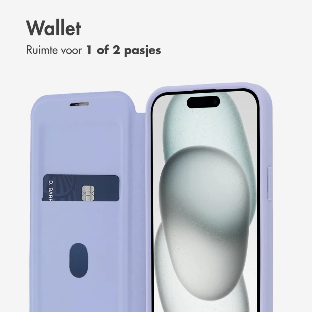 Imoshion iPhone 15 MagSafe Hoesje - Transparant Paars - 2 Pasjes