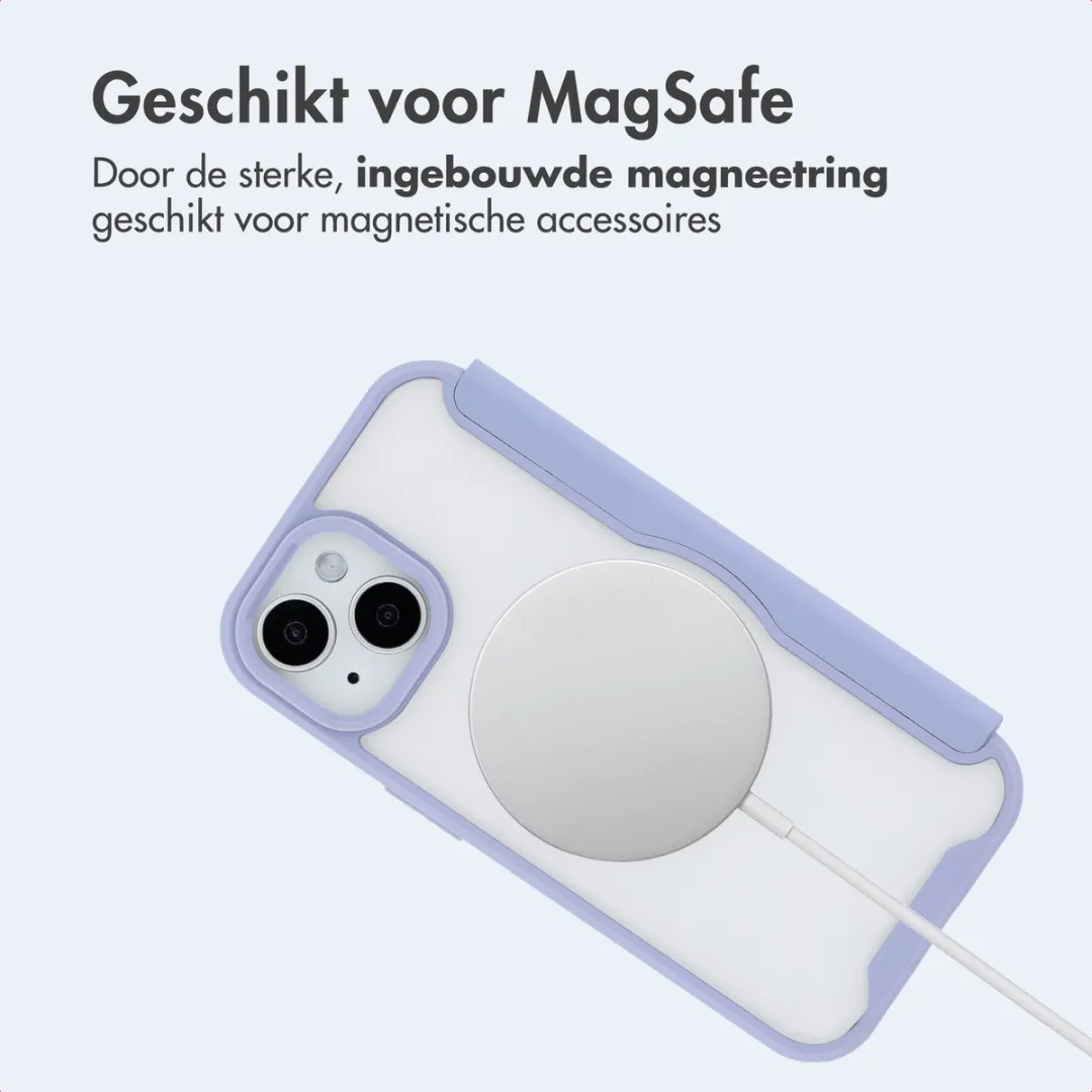 Imoshion iPhone 15 MagSafe Hoesje - Transparant Paars - 2 Pasjes