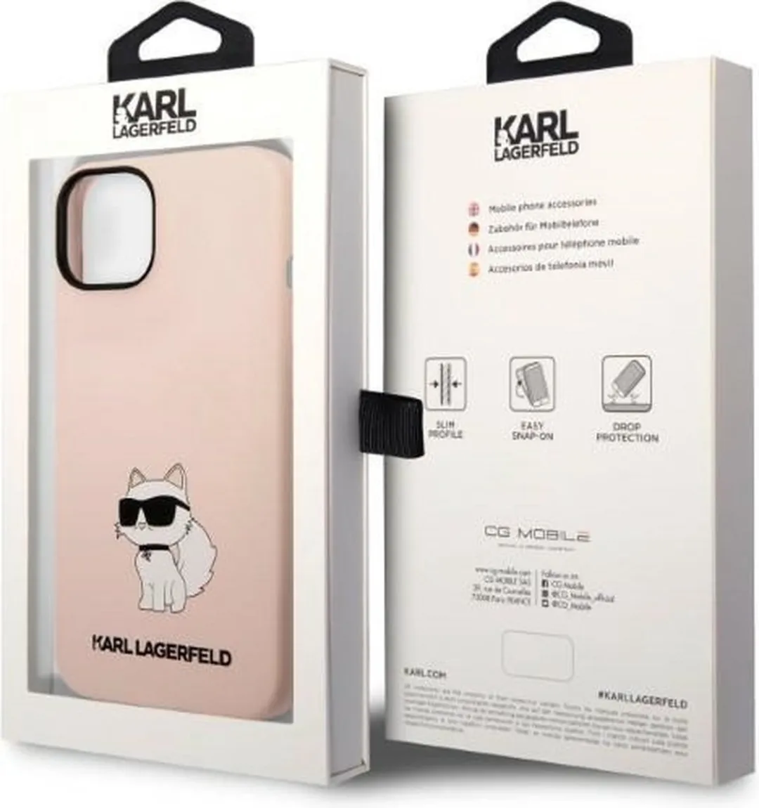 Karl Lagerfeld KLHCP14MSNCHBCP iPhone 14 Plus Hoesje - Roze