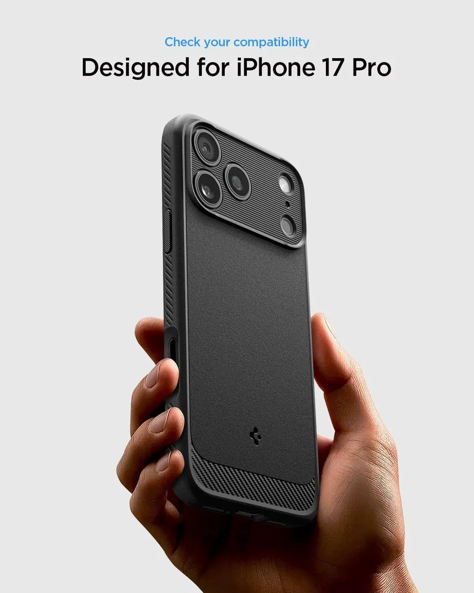 Spigen iPhone 17 Pro Back Cover - Koolstofvezel - MagSafe - Zwart