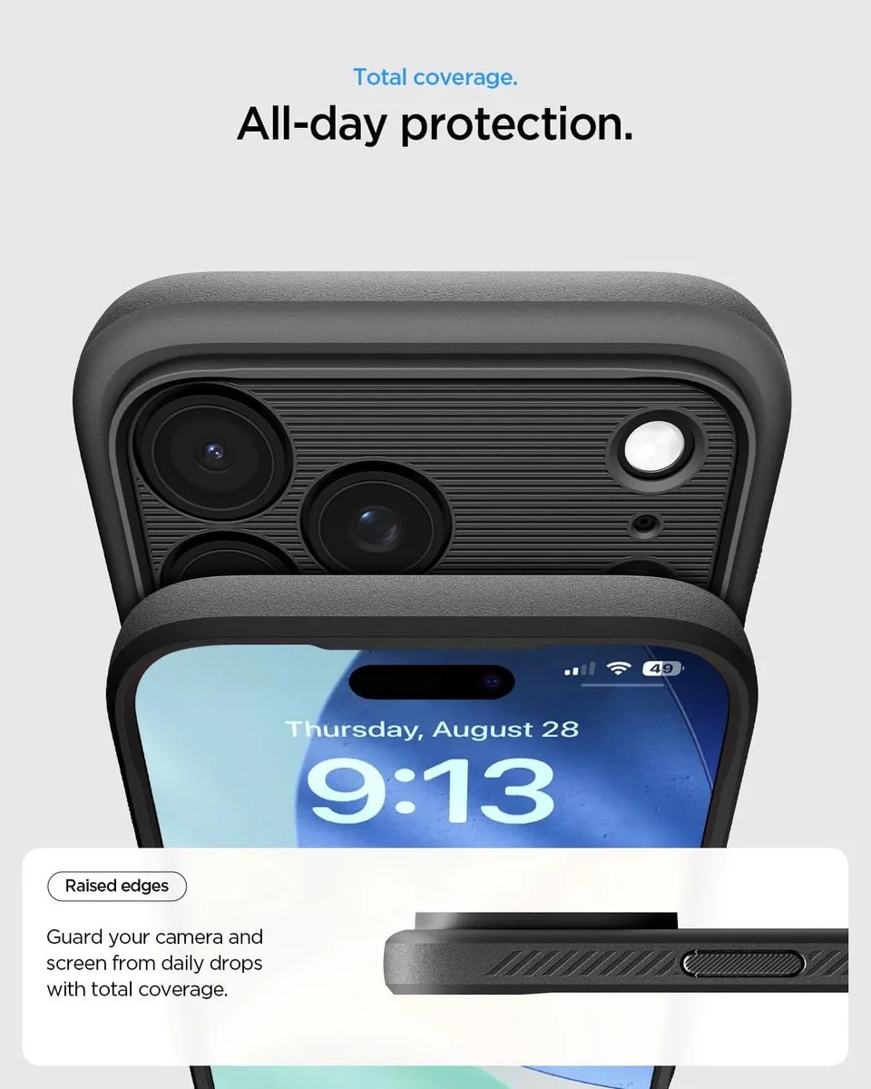 Spigen iPhone 17 Pro Back Cover - Koolstofvezel - MagSafe - Zwart
