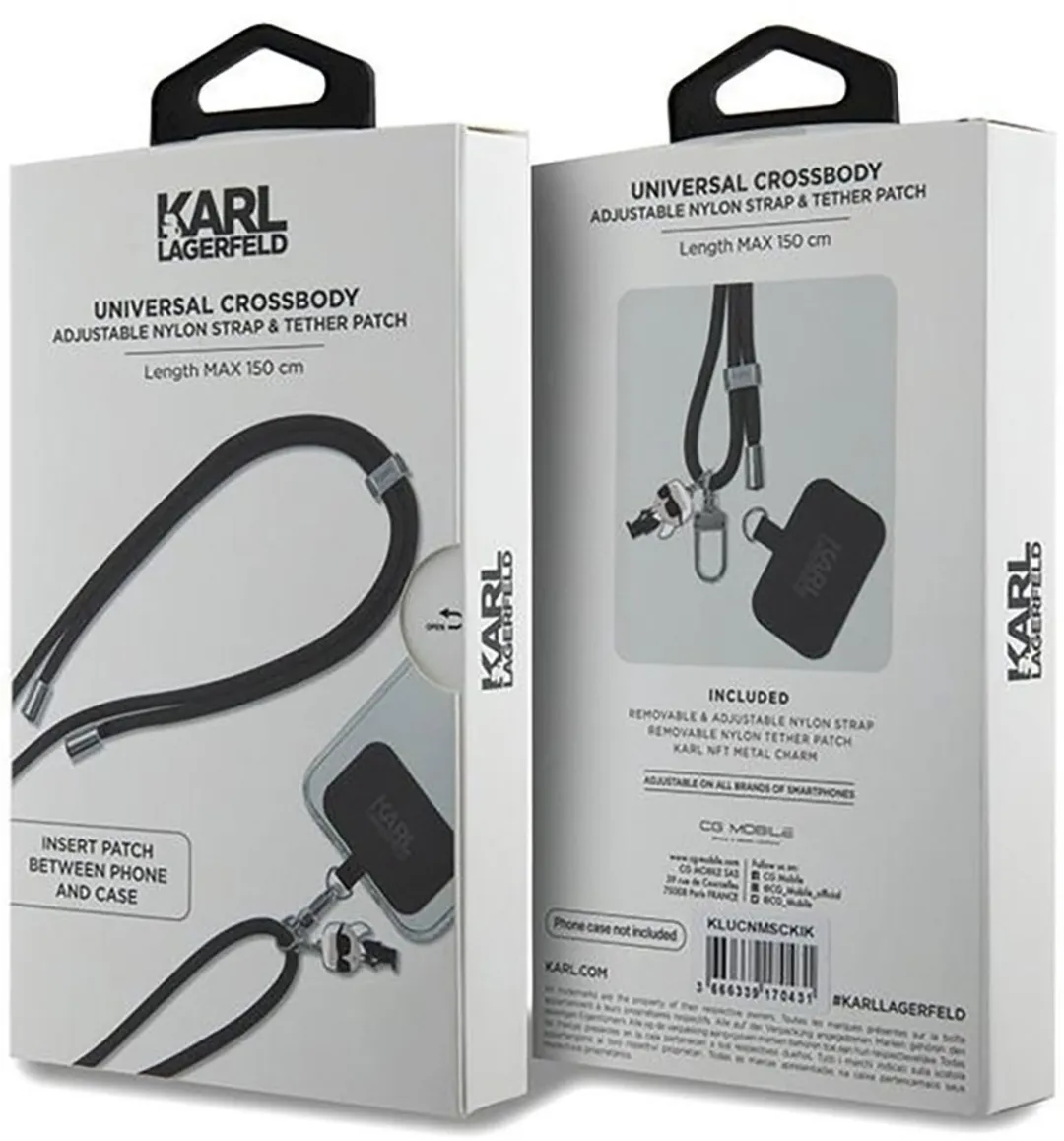 Karl Lagerfeld KLUCNMSCKIK Universele Schouderriem - 1x Riem + Patch + Karl Ikonik