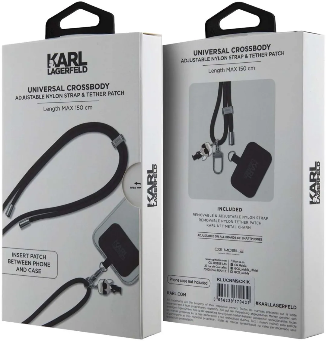 Karl Lagerfeld KLUCNMSCKIK Universele Schouderriem - 1x Riem + Patch + Karl Ikonik