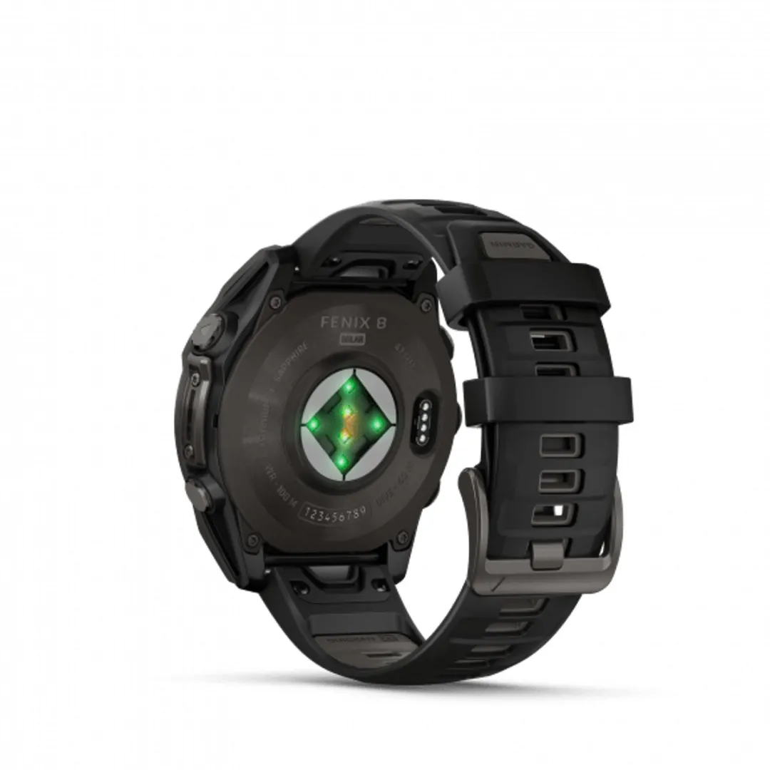 Garmin Fenix 8 Solar 47mm - Carbon Gray DLC Titanium - GPS Smartwatch - Zwart/Grijs