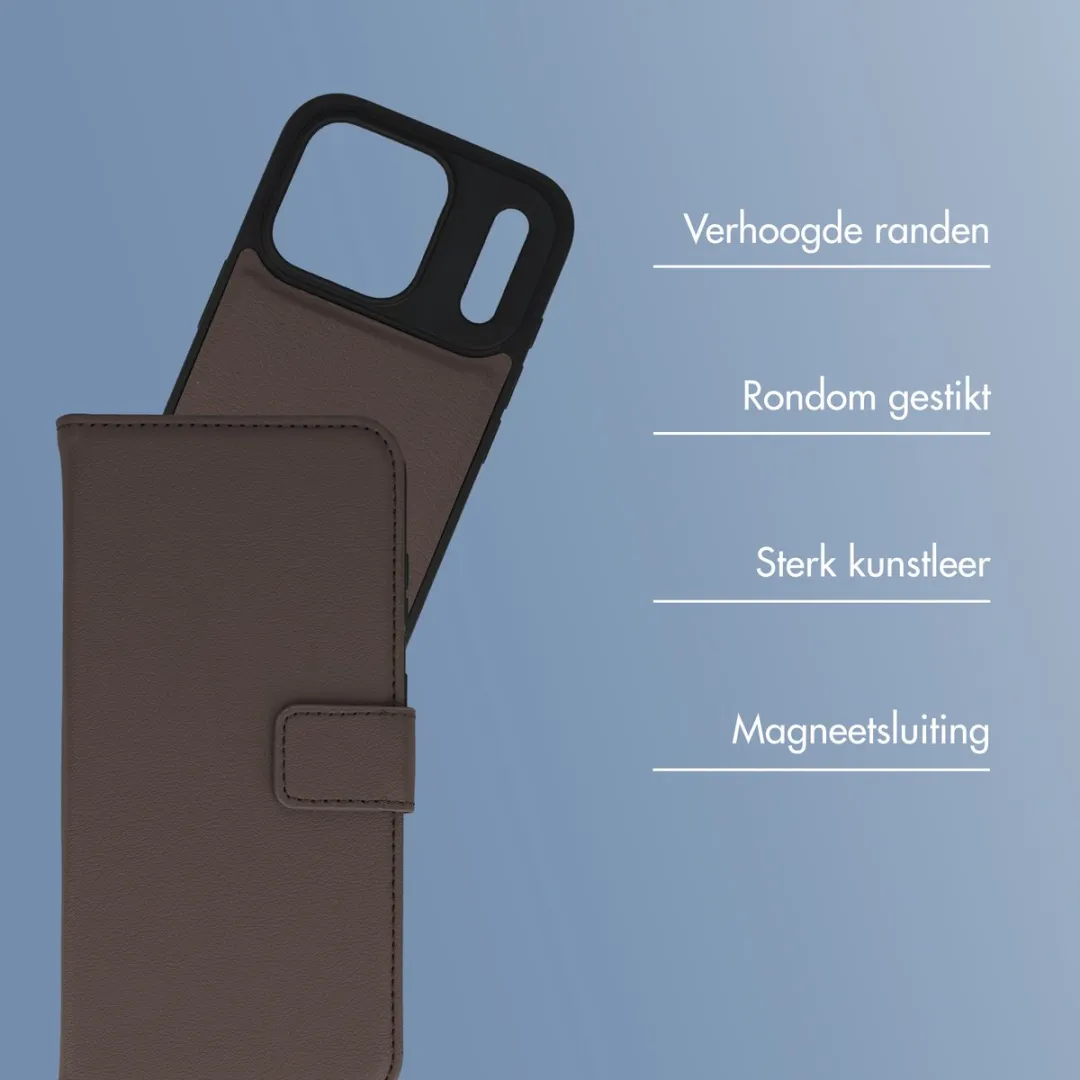 Imoshion iPhone 17 Pro Hoesje - Bookcase 2-in-1 - Bruin