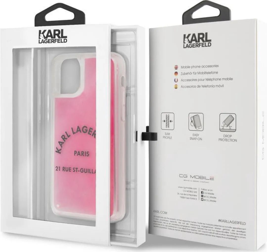 Karl Lagerfeld Glow in the Dark Case iPhone 11 Pro KALI1158GLW - Roze
