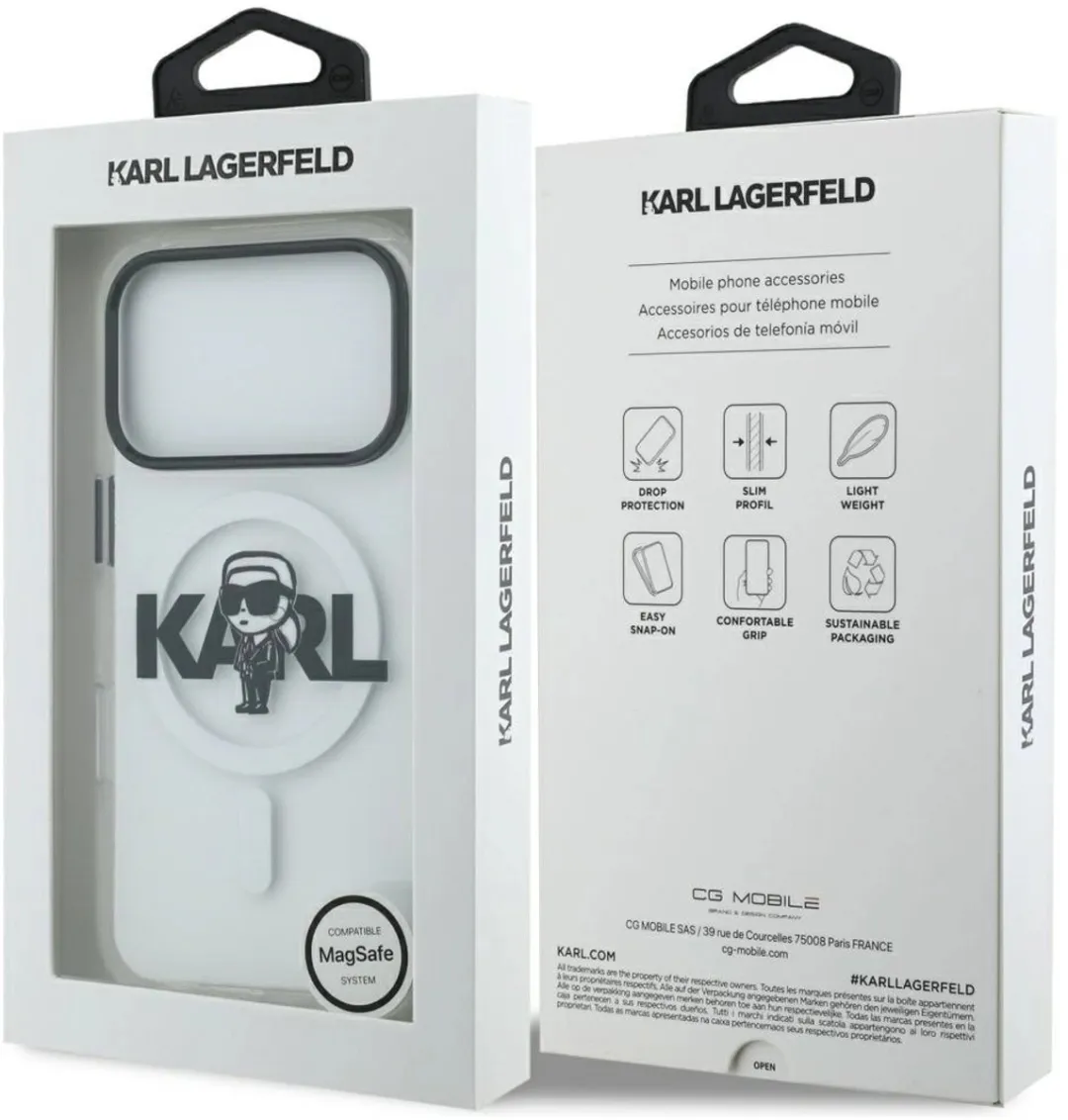Karl Lagerfeld Case IML Sketch Logo MagSafe - iPhone 17 Pro - Zwart